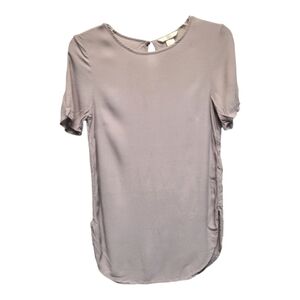 H&M Light Purple Fitted, Short Sleeve Blouse -Size 2
